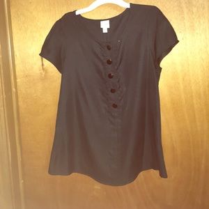 Vintage black button up blouse